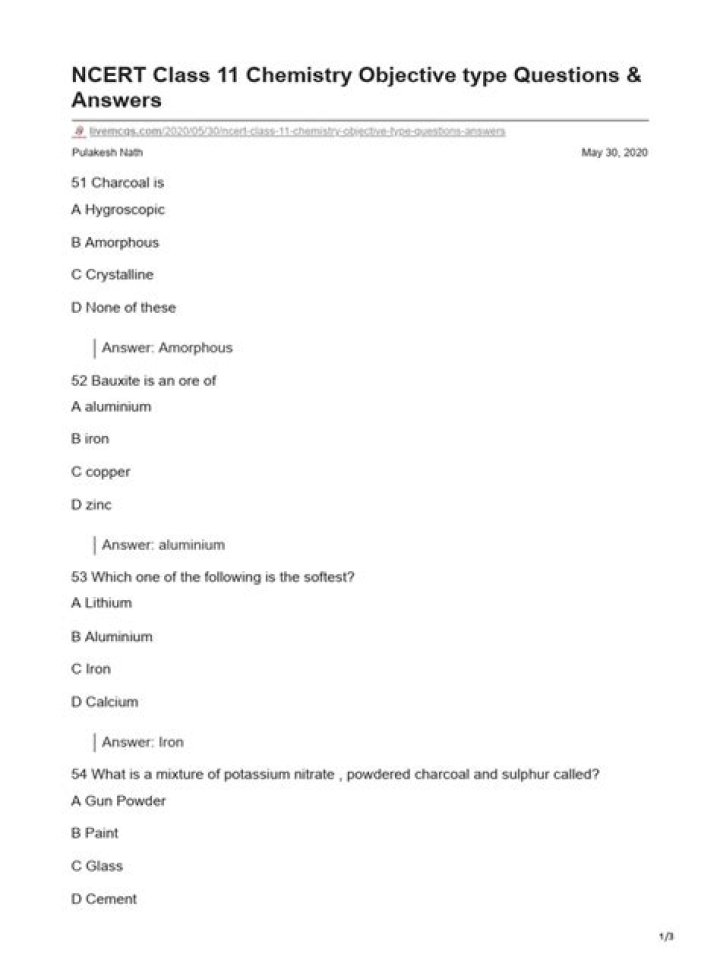 Organic Chemistry Objective Type Questions & Answers – PDF Study Guide