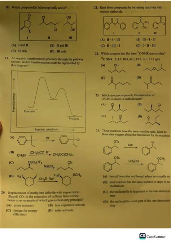 Organic Chemistry Test Questions and Answers PDF – Expert Practice Set