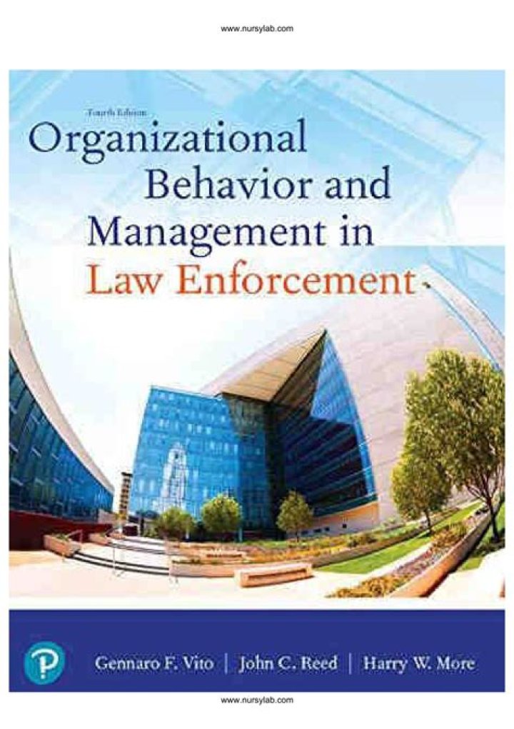 Organizational Behavior and Management in Law Enforcement: A Critical PDF Analysis