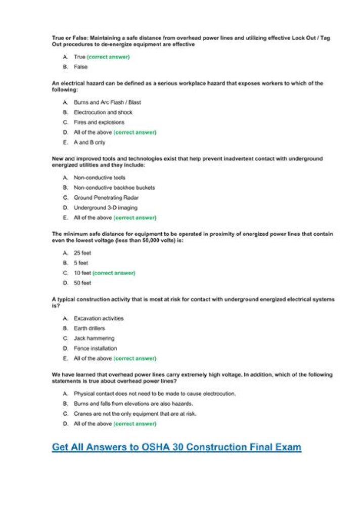 Osha 30 Answers PDF: Essential Safety Compliance Guide