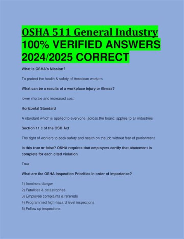 Osha 511 Test Answers PDF: Complete Exam Prep & Passing Guide