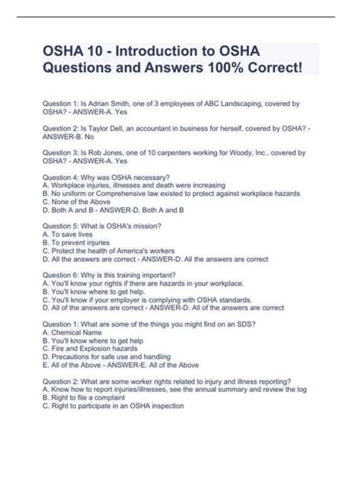 OSHA Questions and Answers PDF: Expert Answers for Workplace Safety