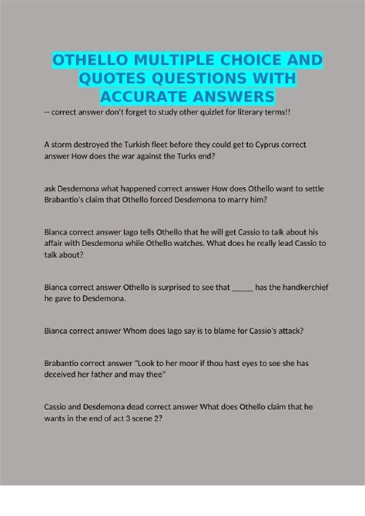 Othello Multiple Choice Questions & Answers PDF – Practice & Master Strategy Games