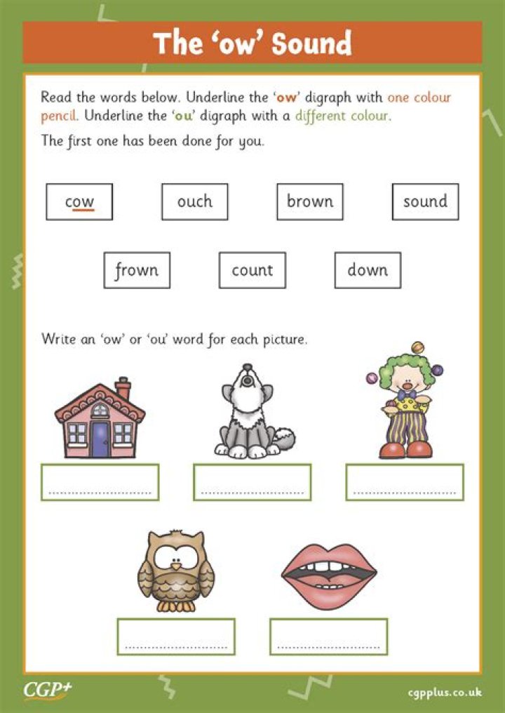 OU Sound Worksheets PDF – Free Printable Phonics Practice