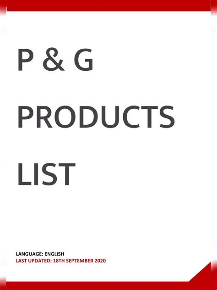 Complete P&G Products List PDF Download