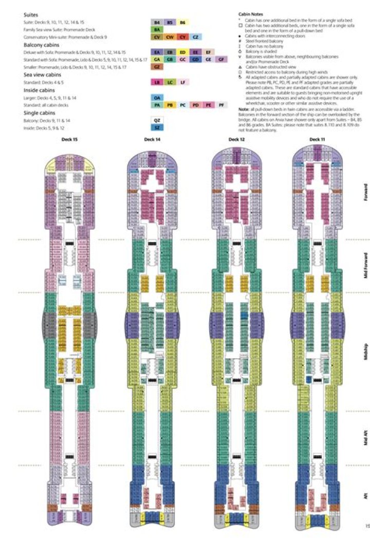 P&O Arvia Deck Plan PDF – Download Free Cruise Ship Layout