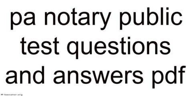 PA Notary Public Test Questions and Answers PDF – Instant Prep Guide