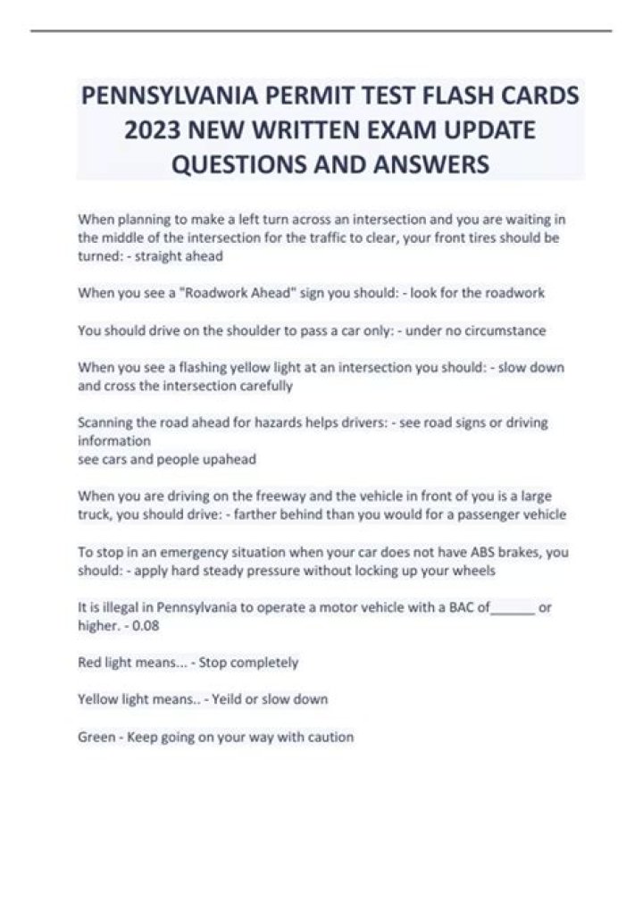 Pa Permit Test Questions and Answers PDF: Pass with Confidence