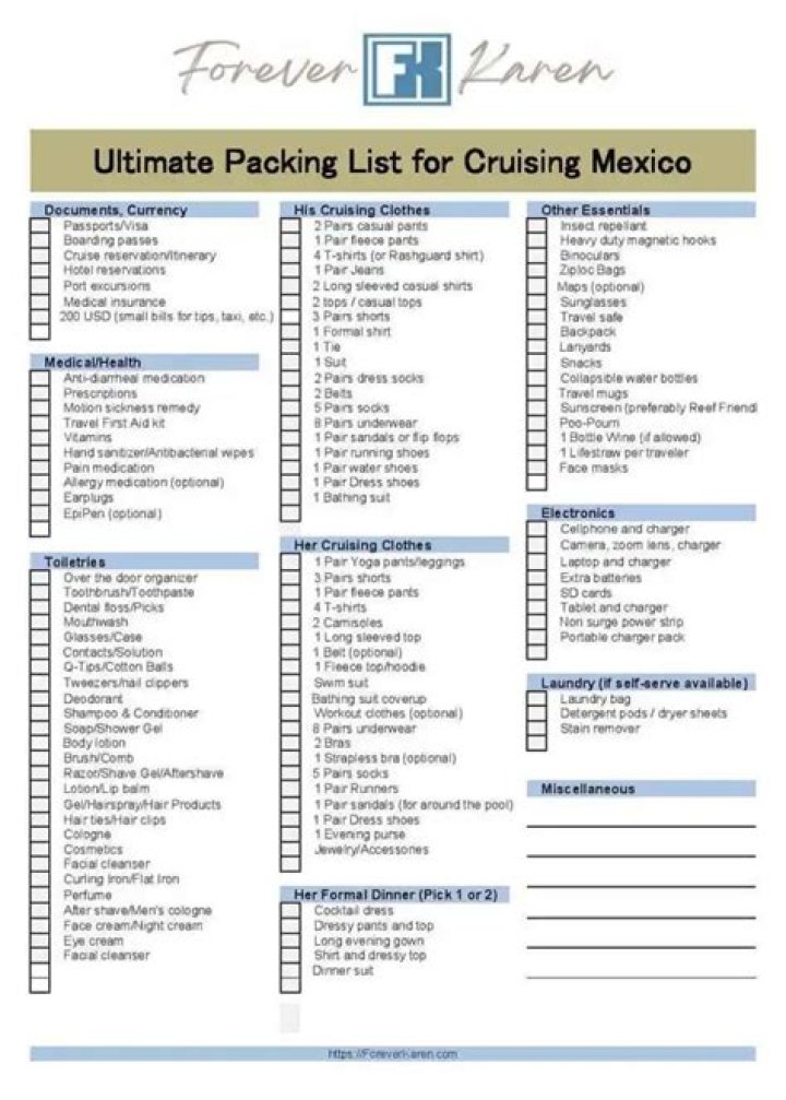 Packing List for Mexico PDF: Easy Download