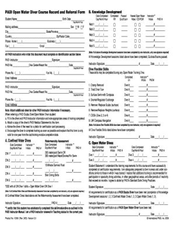 Padi Open Water Exam Questions PDF – Practice Tests & Study Materials