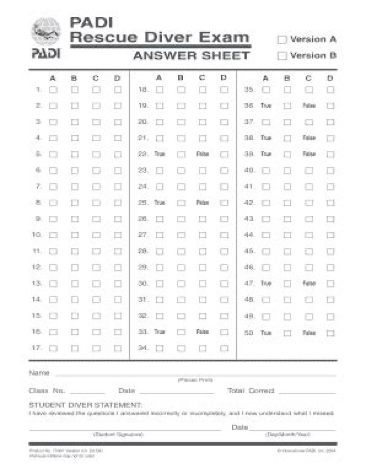 Padi Rescue Diver Exam Questions PDF: Practice Test for Certification Success