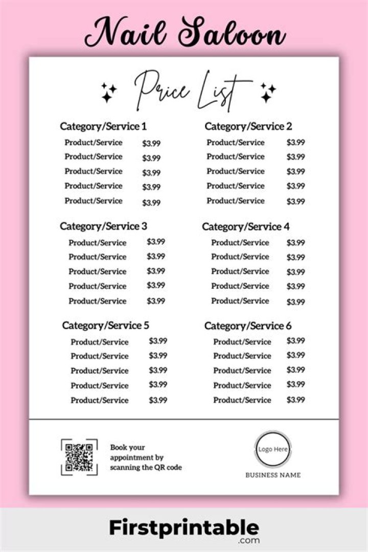 Page 3 Salon Price List PDF – Full Cost Breakdown & Services