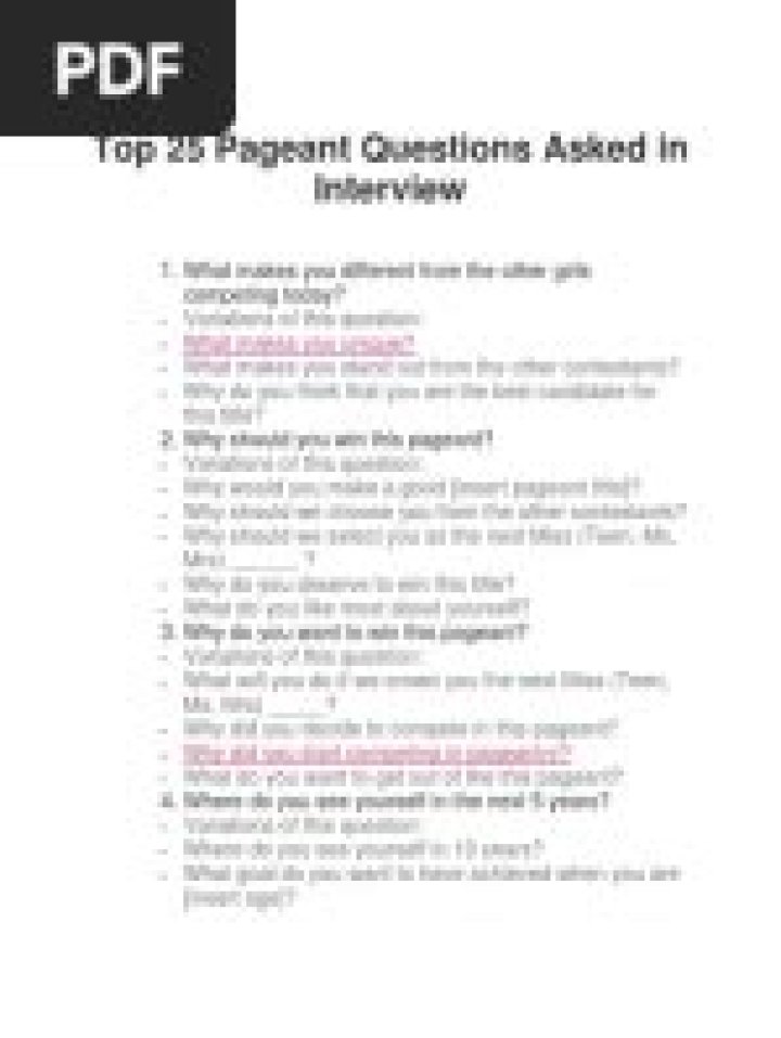 Essential Pageant Interview Questions PDF: Master Your Next Stage
