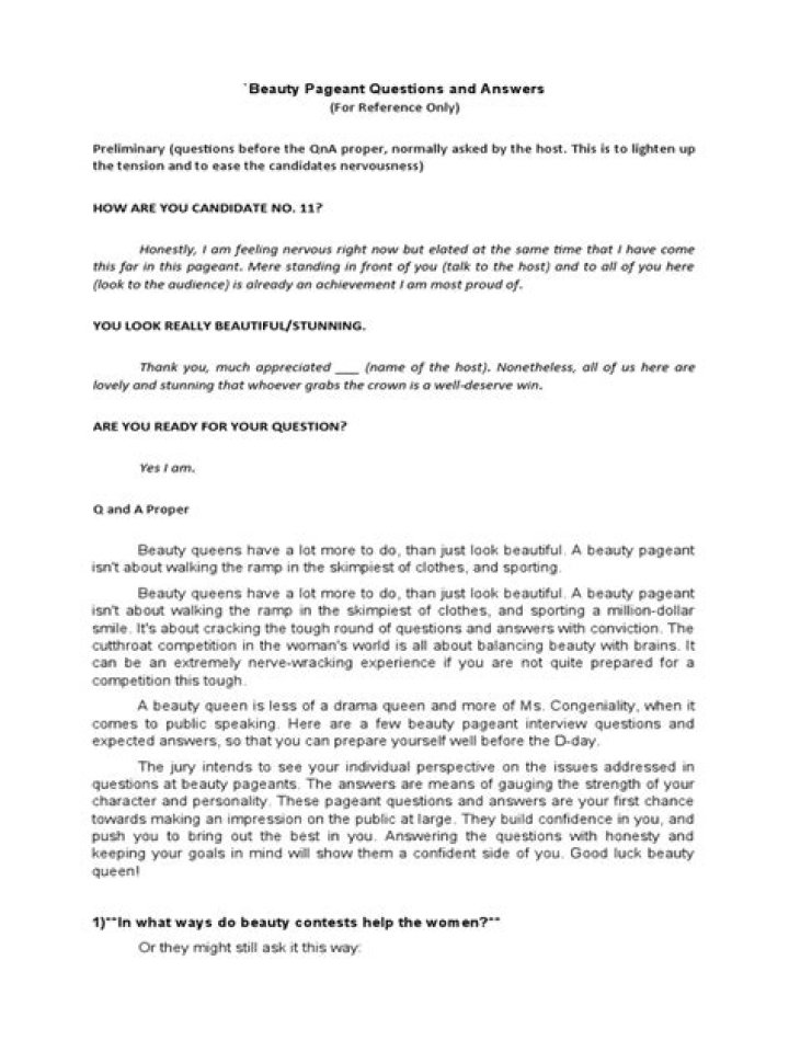 Pageant Questions and Answers PDF – Expert Prep Guide