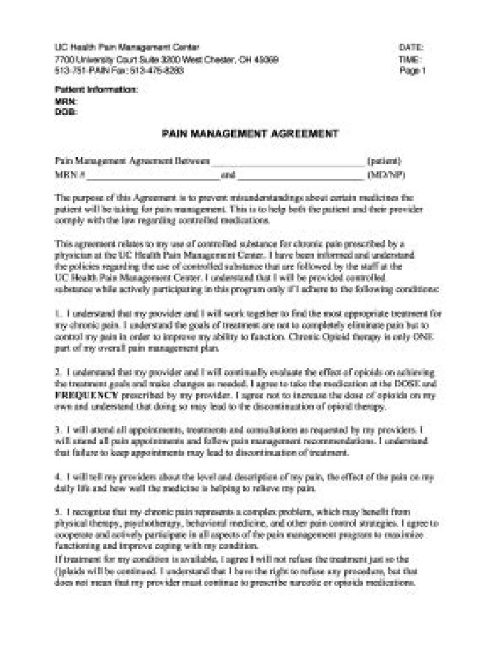 Pain Management Agreement PDF: Legal Guide & Template