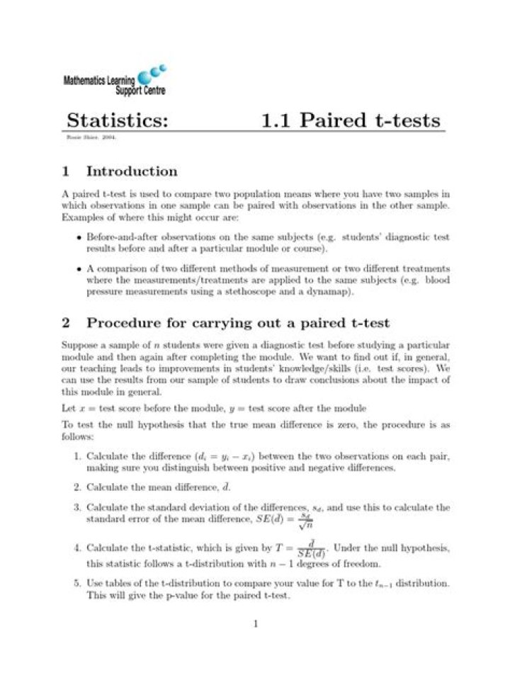 Paired T Test PDF: Step-by-Step Guide & Analysis