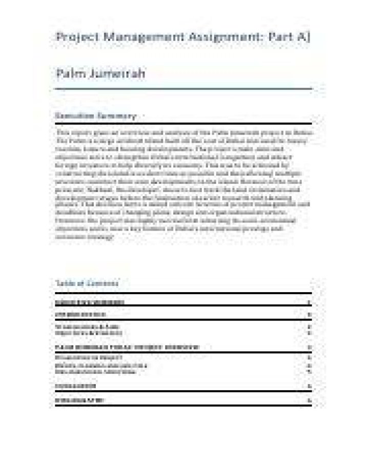 Palm Jumeirah Project Management Report PDF – Full Insights & Analysis
