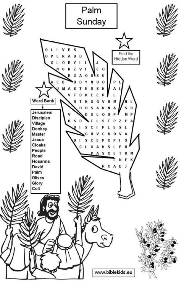 Palm Sunday Worksheet PDF – Free Printable Religious Activity