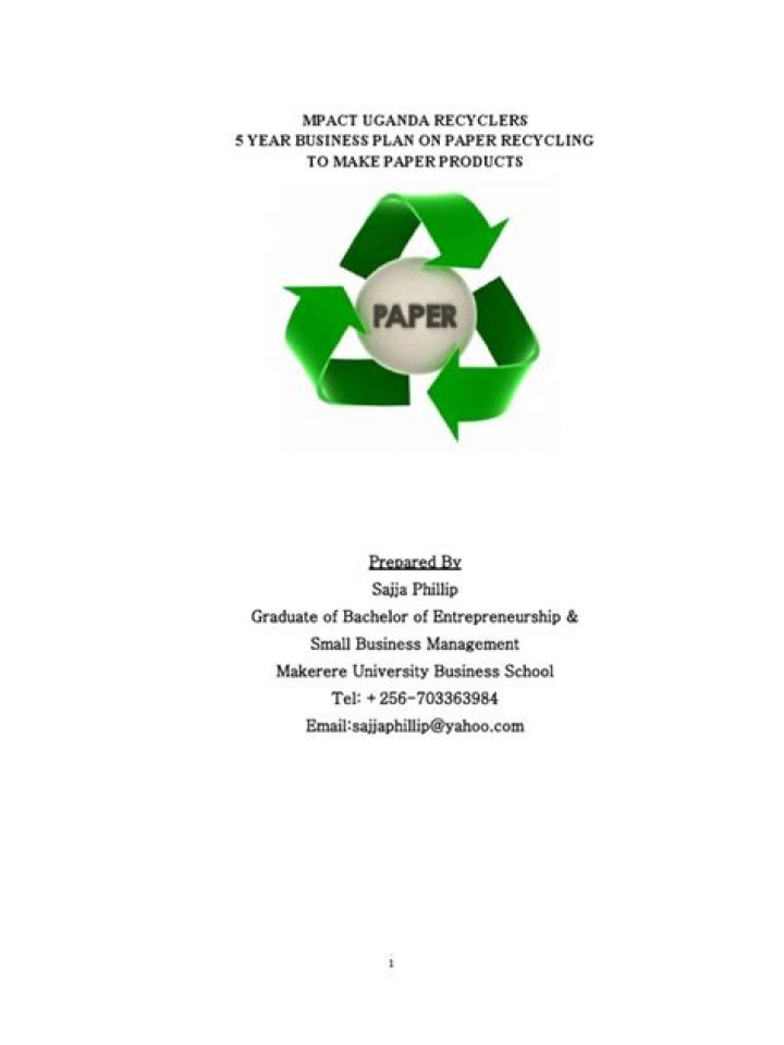 Paper Recycling Business Plan PDF: Launch Your Sustainable Venture