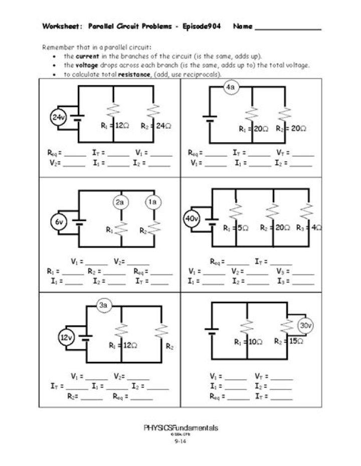 Parallel Circuits Problems and Answers PDF: Step-by-Step Solutions