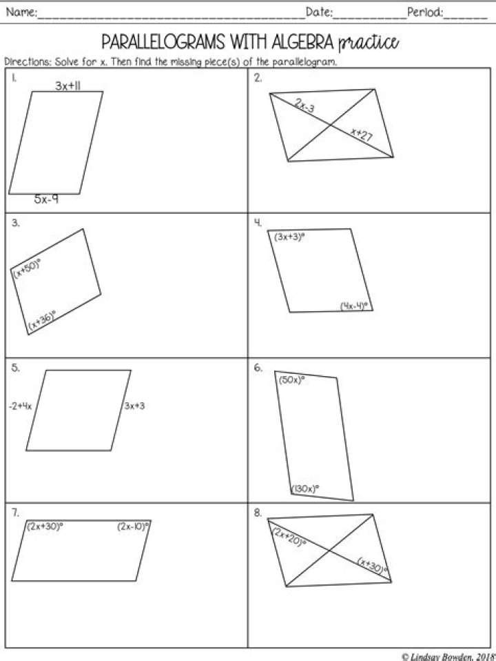 Free Parallelogram Proofs Worksheet PDF – Download Now