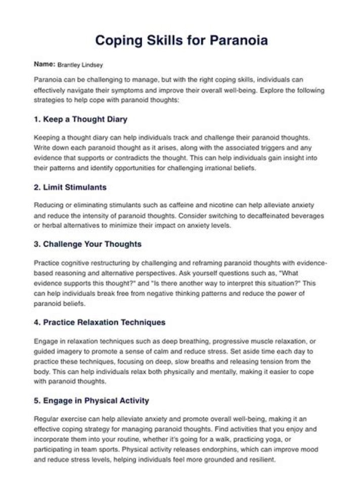 Paranoia Worksheets PDF: Professional Tools for Managing Anxiety & Control