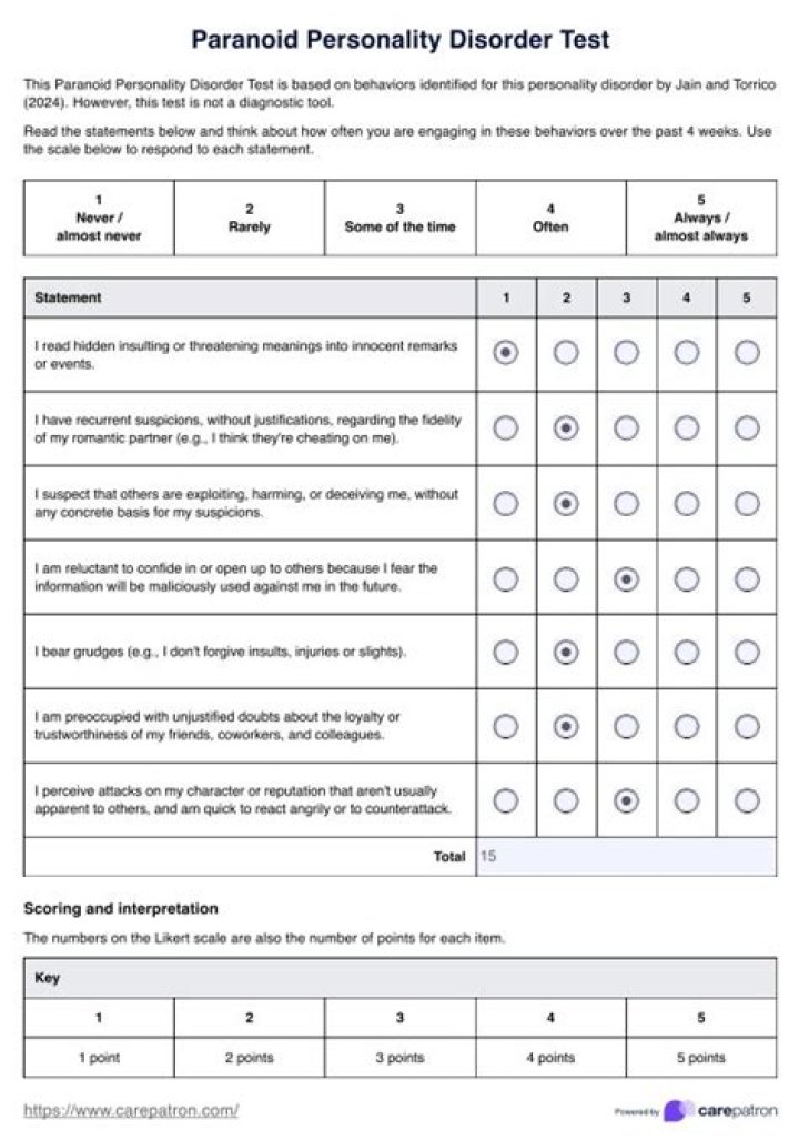 Paranoid Personality Disorder Test PDF: Accurate Screening & Self-Assessment