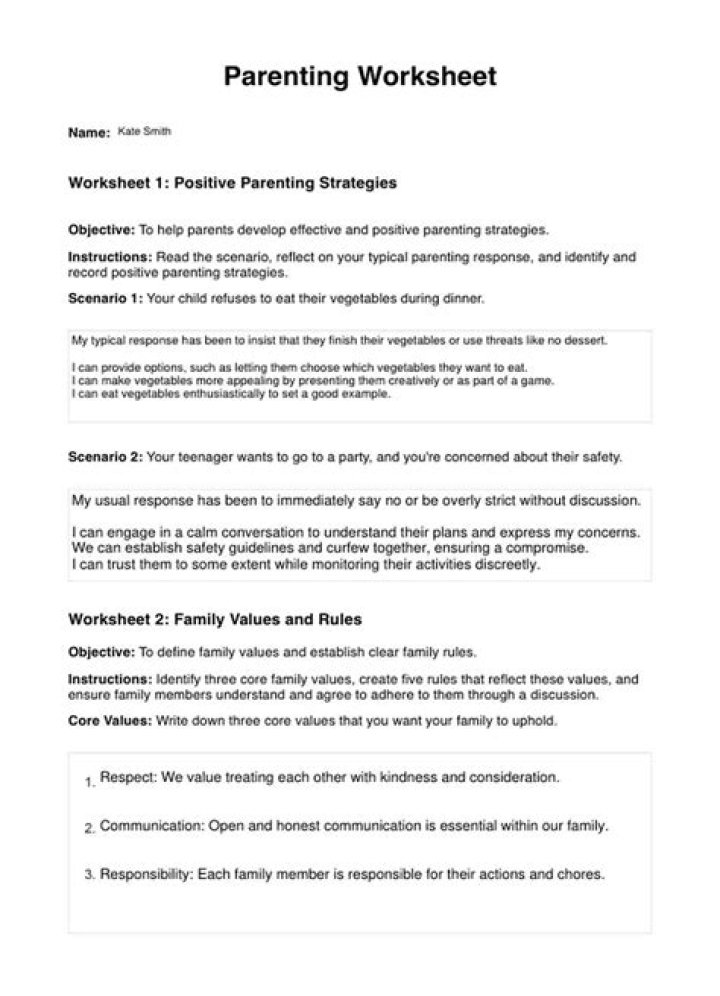 Free Parenting Worksheets PDF for Every Stage of Child Development