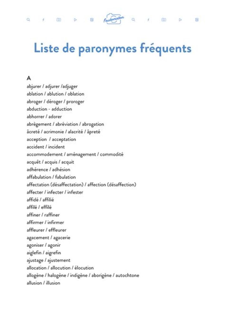 Paronymes Liste PDF Gratuite – Trouvez les Mots Similaires facilement