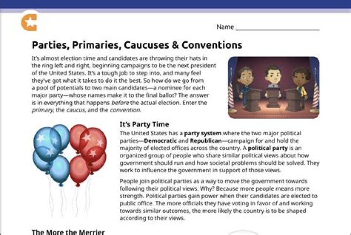 Primarys, Caucuses, and Conventions Answer Key PDF – Complete Guide