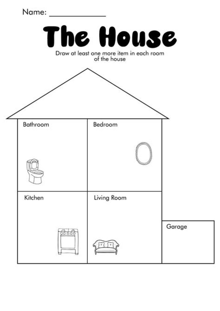 Free Kindergarten Parts of the House Worksheets PDF for Early Learning
