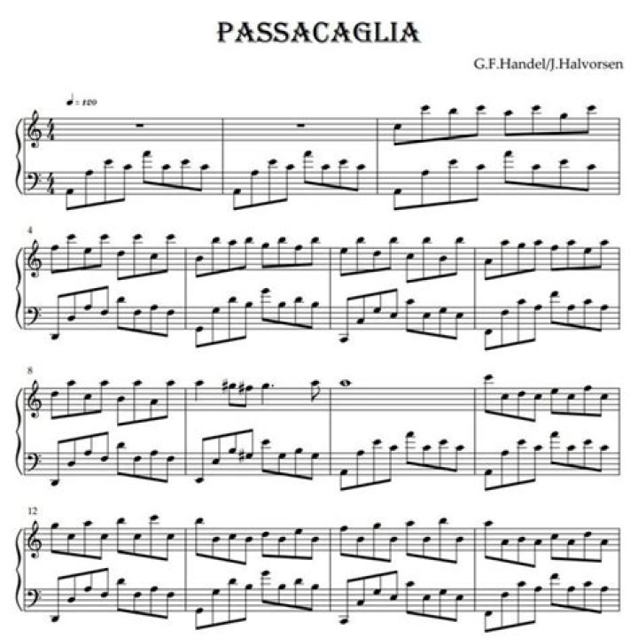 Passacaglia by Handel Halvorsen – Free Piano Sheet Music PDF Download