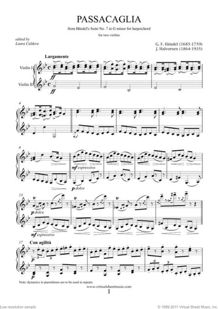 Play Handel Halvorsen’s Passacaglia in PDF Sheet Music – Easy to Download