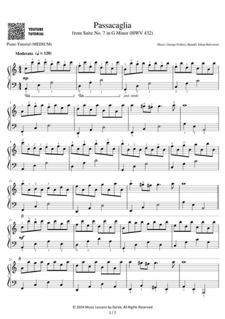 Passacaglia Suite No. 7 in G Minor Sheet Music PDF – Download Complete Score