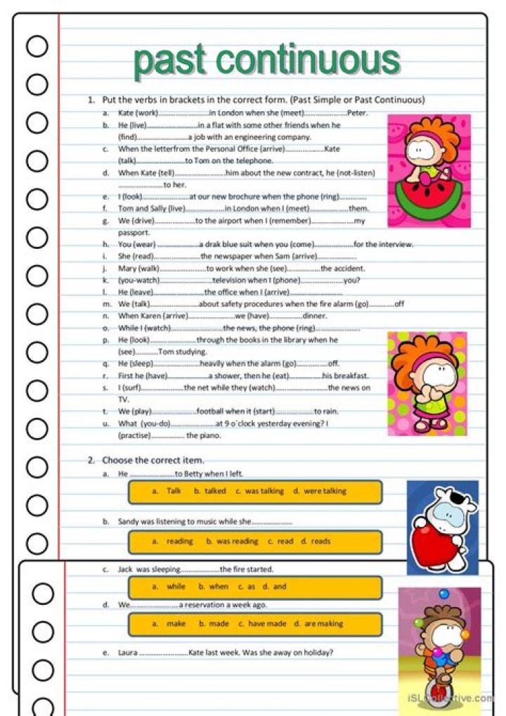 Free Past Simple and Past Continuous Lesson Plan PDF for ESL Teachers