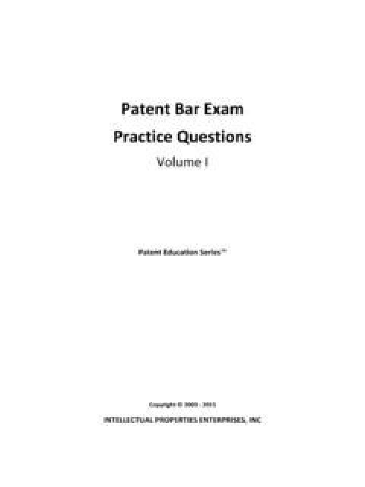 Patent Bar Exam Practice Questions PDF – Master the Test with Expert-Style Questions