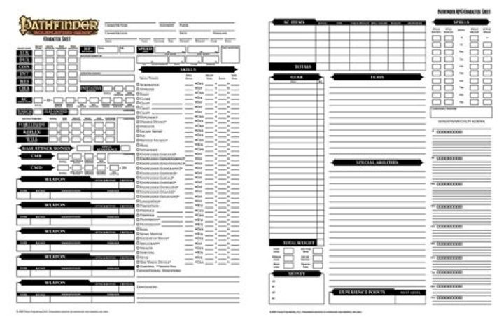 Pathfinder Beginner Box Character Sheet PDF – Easily Print & Play