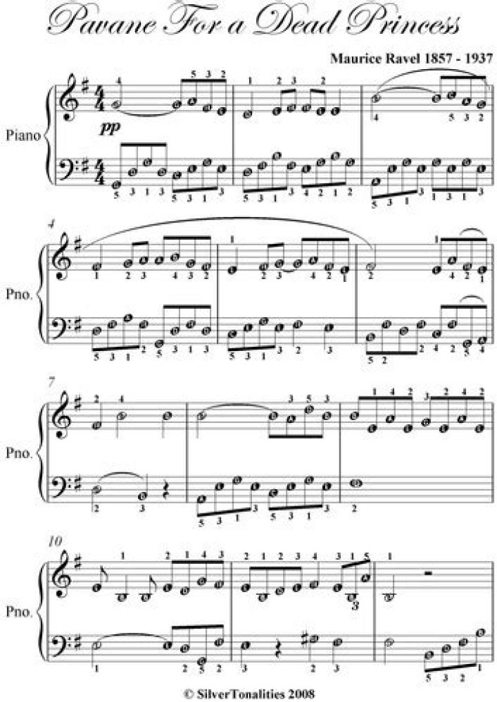 Pavane for a Dead Princess Sheet Music PDF – Free Download