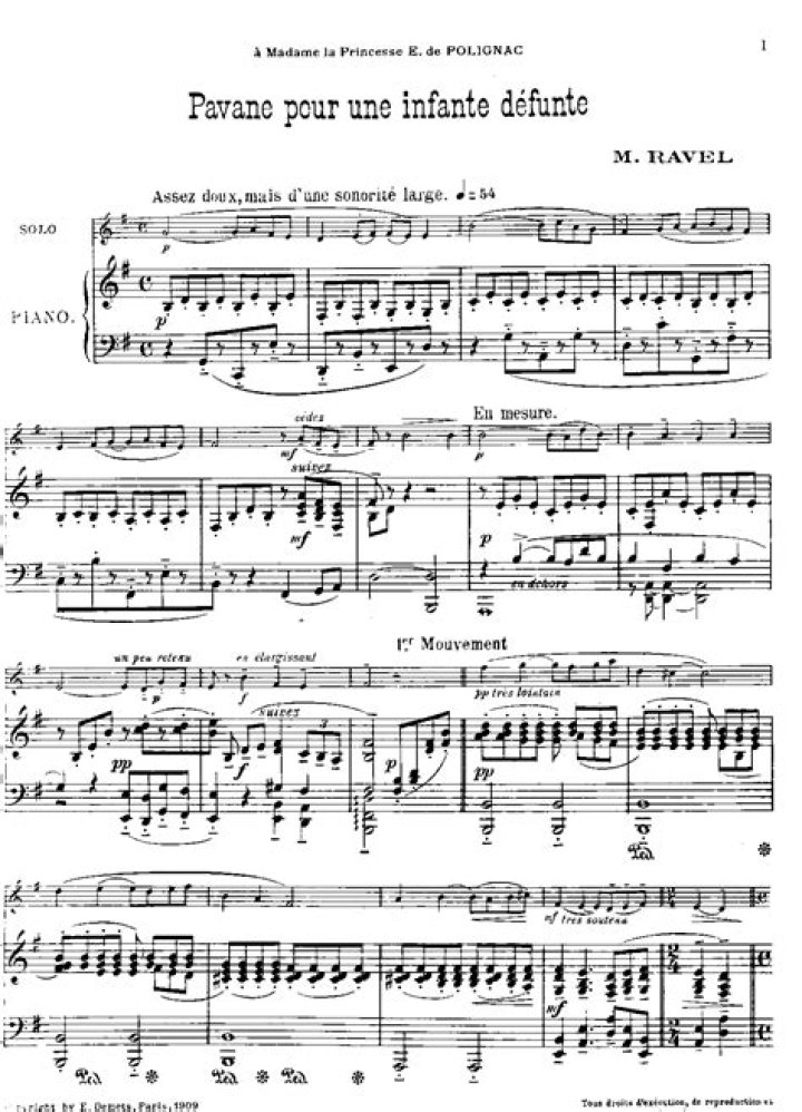 Free Pavane pour une Infante Defunte Sheet Music PDF Download