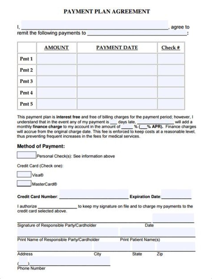 Free Payment Plan Template PDF – Download Instant Payment Plans