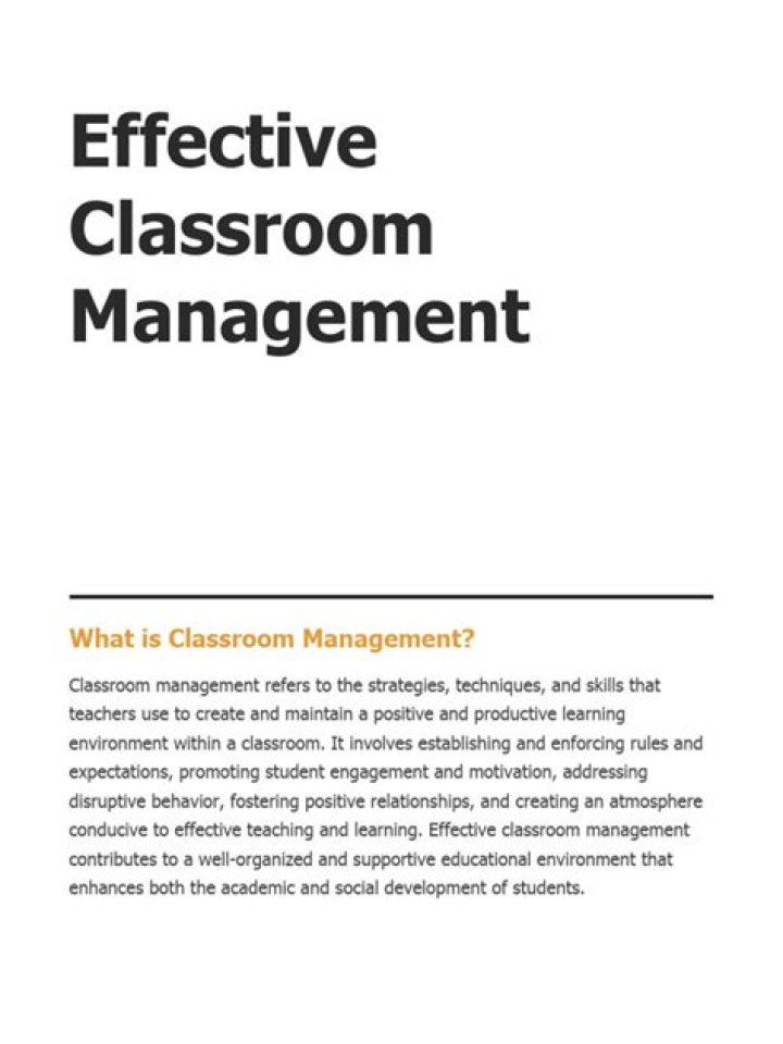Effective PDF Classroom Management Strategies for Teachers