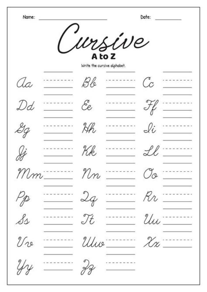 Free PDF Cursive Handwriting Worksheets for Perfect Letter Formation
