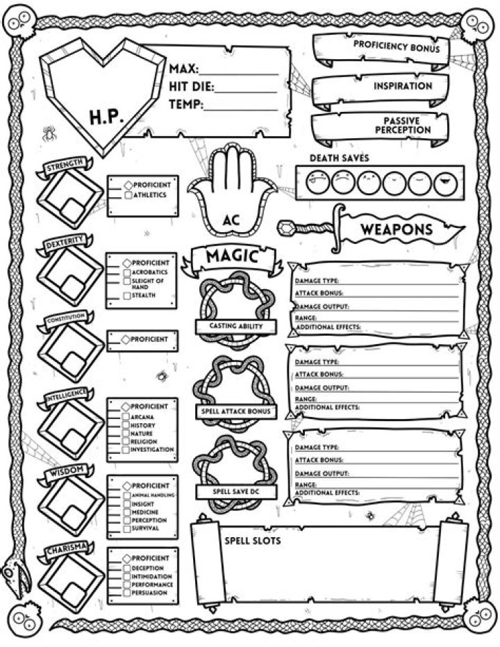 Download Free PDF Dungeons & Dragons Character Sheet