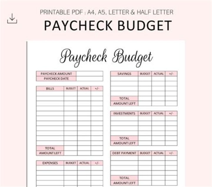 Free PDF Printable Paycheck Budget Worksheets for Easy Financial Planning