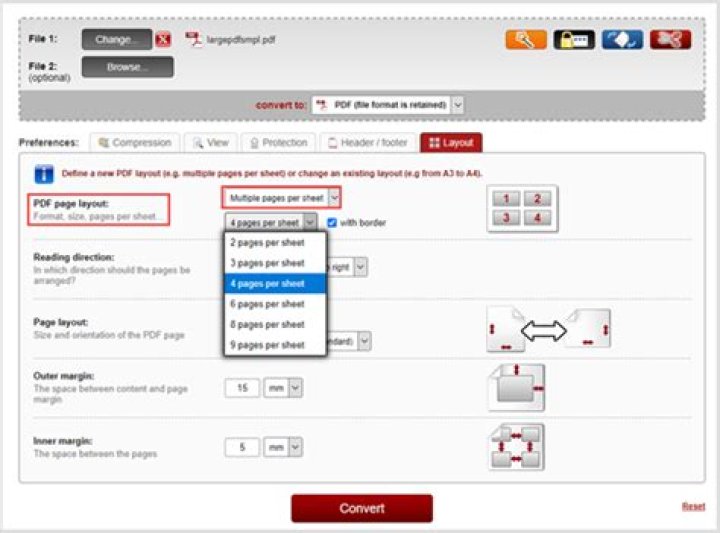 Print PDF Multiple Pages Per Sheet Online