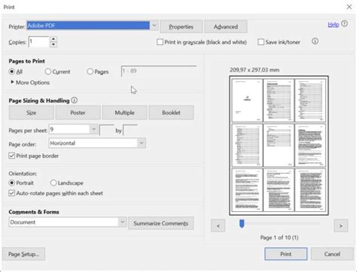 Print PDFs with Multiple Pages Per Sheet for Faster Printing