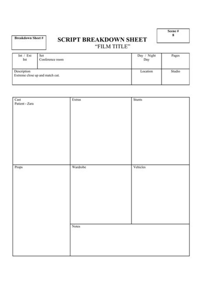PDF Script Breakdown Sheet Template for Clear Code Analysis