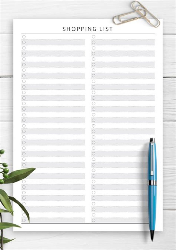 Print & Download PDF Shopping List for Easy Meal Planning