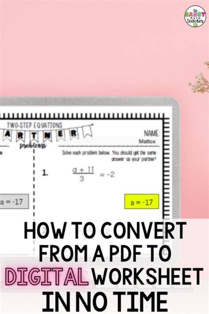 Convert PDF to Digital Worksheet Instantly