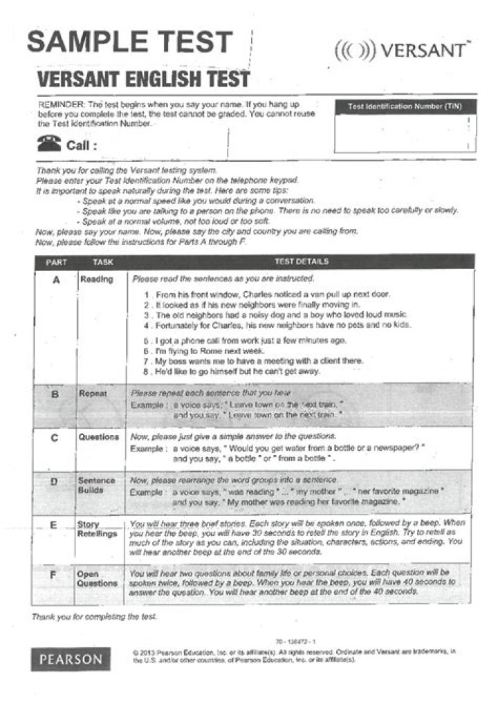 Pearson Versant Test Questions and Answers PDF – Practice Tests & Answers